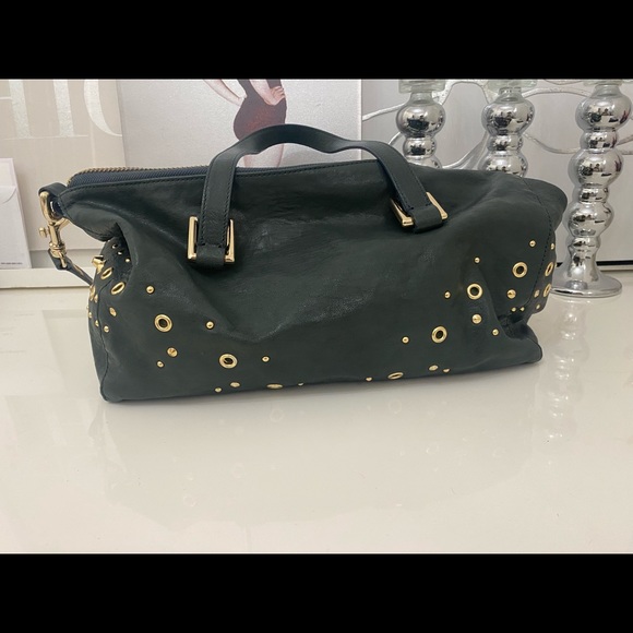 Dark green leather Juicy Couture large shoulder bag with strap - Picture 3 of 14